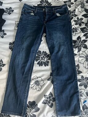 Dark Blue Women's Straight-Leg Jeans